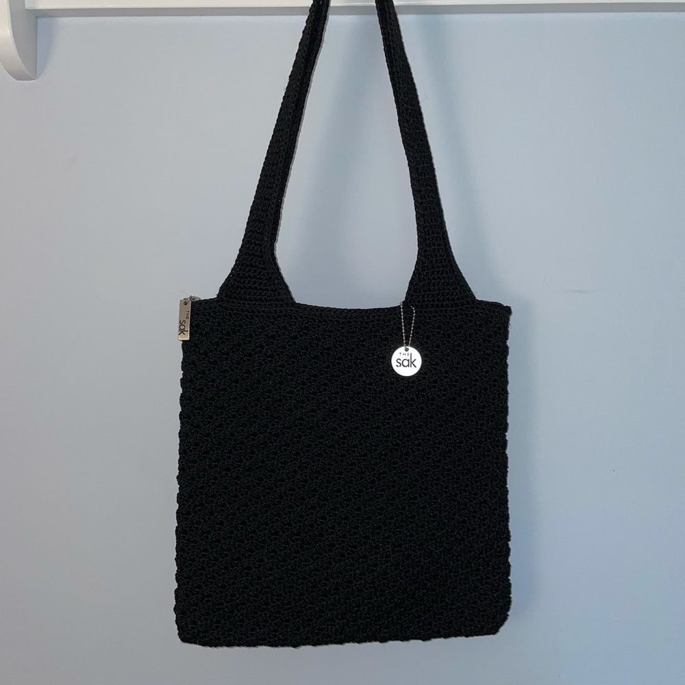 THE SAK LUCIA Crochet Black Shoulder Bag